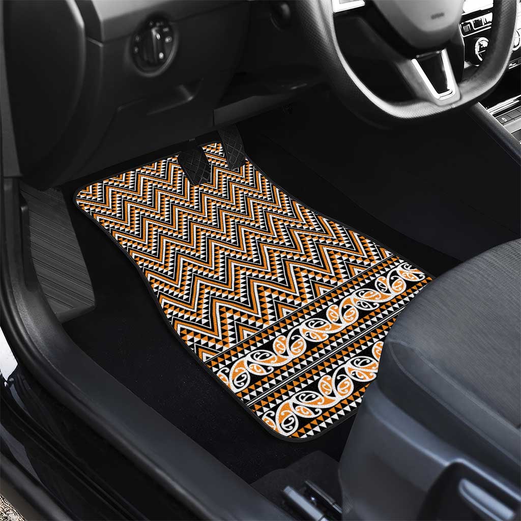 New Zealand Maori Niho Taniwha Car Mats Karaka Mangopare and Puhoro Pattern