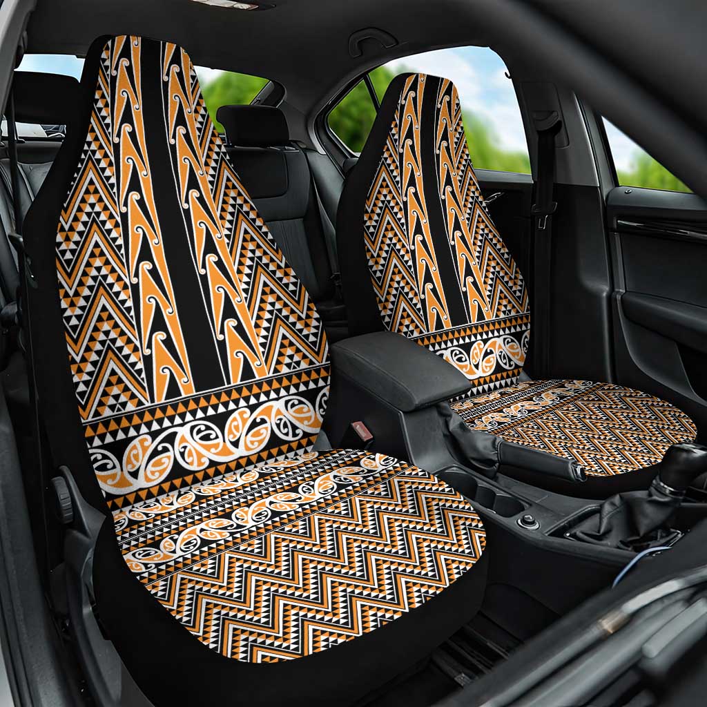 New Zealand Maori Niho Taniwha Car Seat Cover Karaka Mangopare and Puhoro Pattern