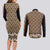 New Zealand Maori Niho Taniwha Couples Matching Long Sleeve Bodycon Dress and Long Sleeve Button Shirt Karaka Mangopare and Puhoro Pattern