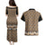 New Zealand Maori Niho Taniwha Couples Matching Puletasi and Hawaiian Shirt Karaka Mangopare and Puhoro Pattern