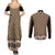 New Zealand Maori Niho Taniwha Couples Matching Summer Maxi Dress and Long Sleeve Button Shirt Karaka Mangopare and Puhoro Pattern