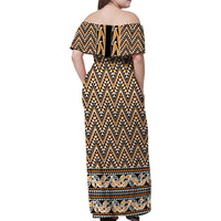 New Zealand Maori Niho Taniwha Family Matching Off Shoulder Maxi Dress and Hawaiian Shirt Karaka Mangopare and Puhoro Pattern LT9 - Polynesian Pride