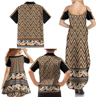 New Zealand Maori Niho Taniwha Family Matching Summer Maxi Dress and Hawaiian Shirt Karaka Mangopare and Puhoro Pattern LT9 - Polynesian Pride