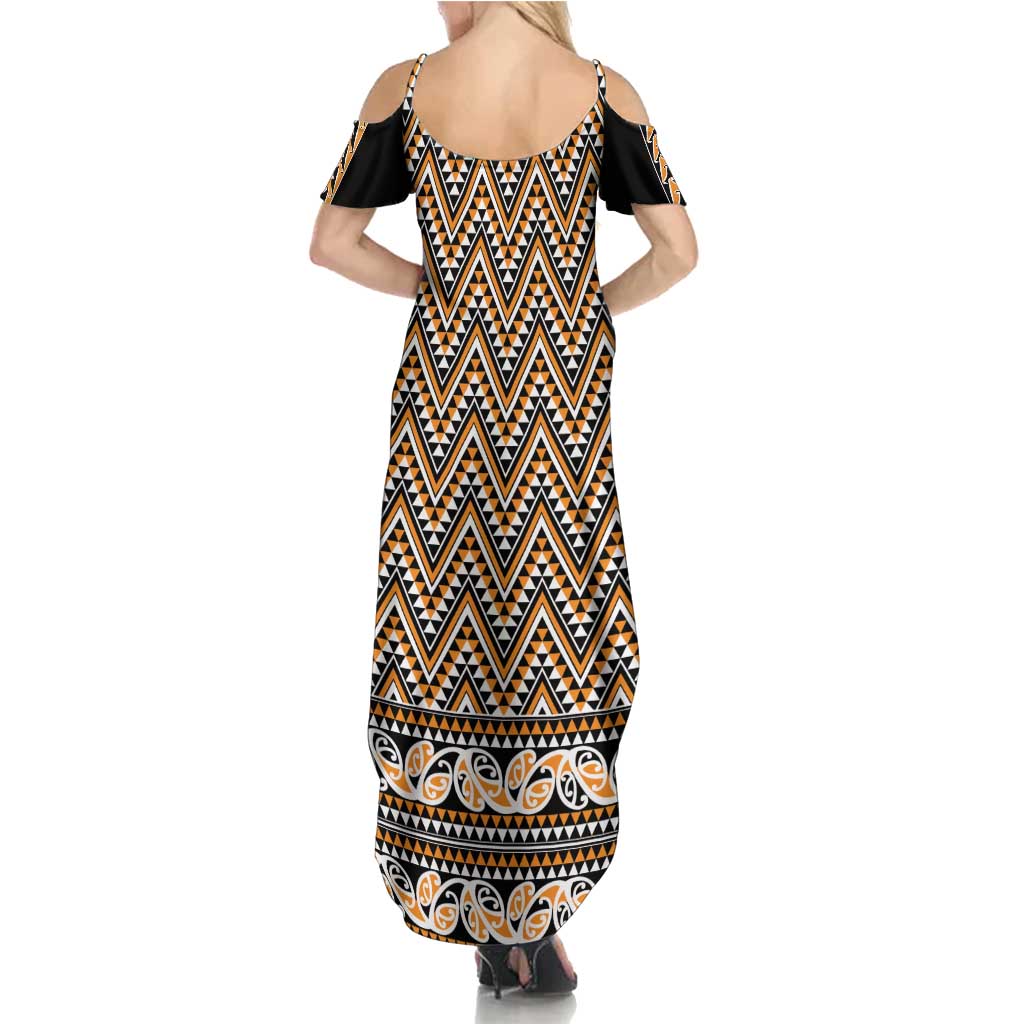 New Zealand Maori Niho Taniwha Family Matching Summer Maxi Dress and Hawaiian Shirt Karaka Mangopare and Puhoro Pattern LT9 - Polynesian Pride
