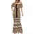 New Zealand Maori Niho Taniwha Mermaid Dress Karaka Mangopare and Puhoro Pattern