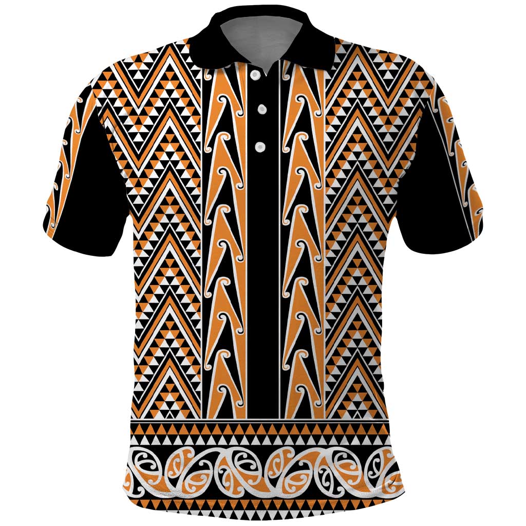 New Zealand Maori Niho Taniwha Polo Shirt Karaka Mangopare and Puhoro Pattern