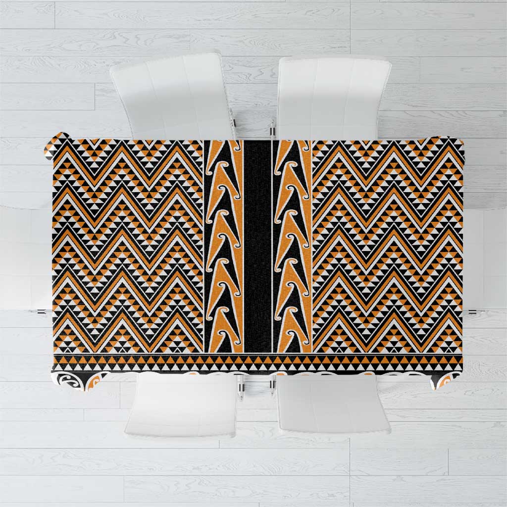 New Zealand Maori Niho Taniwha Tablecloth Karaka Mangopare and Puhoro Pattern