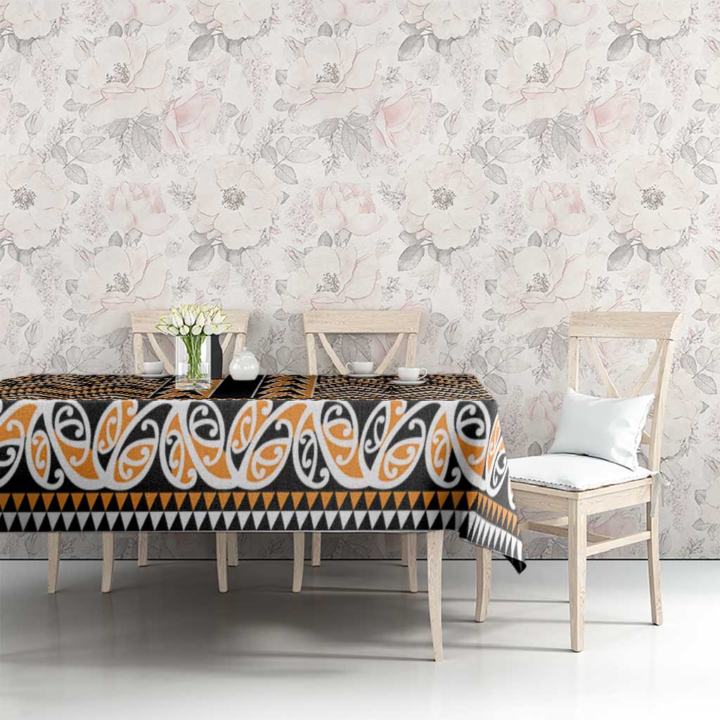 New Zealand Maori Niho Taniwha Tablecloth Karaka Mangopare and Puhoro Pattern