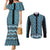New Zealand Maori Niho Taniwha Couples Matching Mermaid Dress and Long Sleeve Button Shirt Kikorangi Mangopare and Puhoro Pattern
