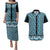 New Zealand Maori Niho Taniwha Couples Matching Puletasi and Hawaiian Shirt Kikorangi Mangopare and Puhoro Pattern