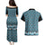 New Zealand Maori Niho Taniwha Couples Matching Puletasi and Hawaiian Shirt Kikorangi Mangopare and Puhoro Pattern