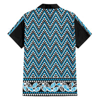 New Zealand Maori Niho Taniwha Family Matching Puletasi and Hawaiian Shirt Kikorangi Mangopare and Puhoro Pattern LT9 - Polynesian Pride