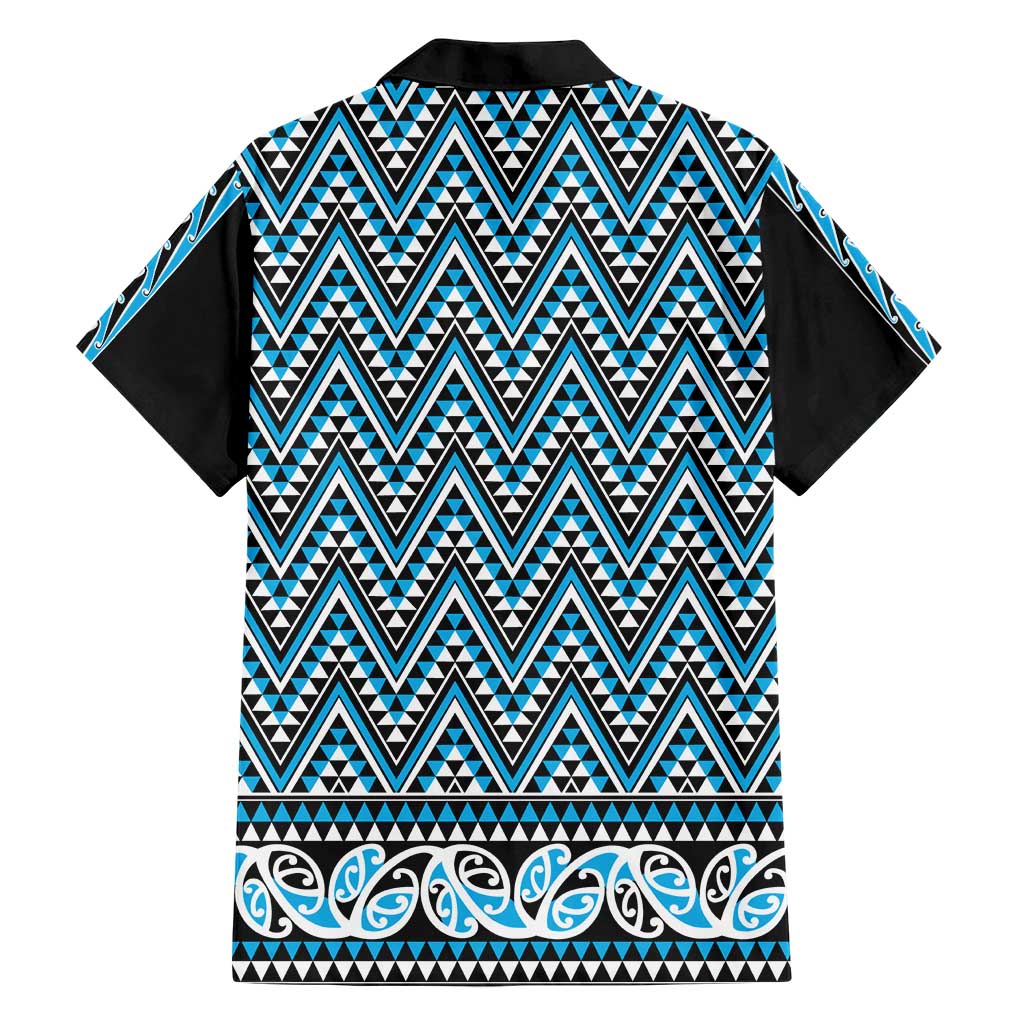 New Zealand Maori Niho Taniwha Family Matching Short Sleeve Bodycon Dress and Hawaiian Shirt Kikorangi Mangopare and Puhoro Pattern