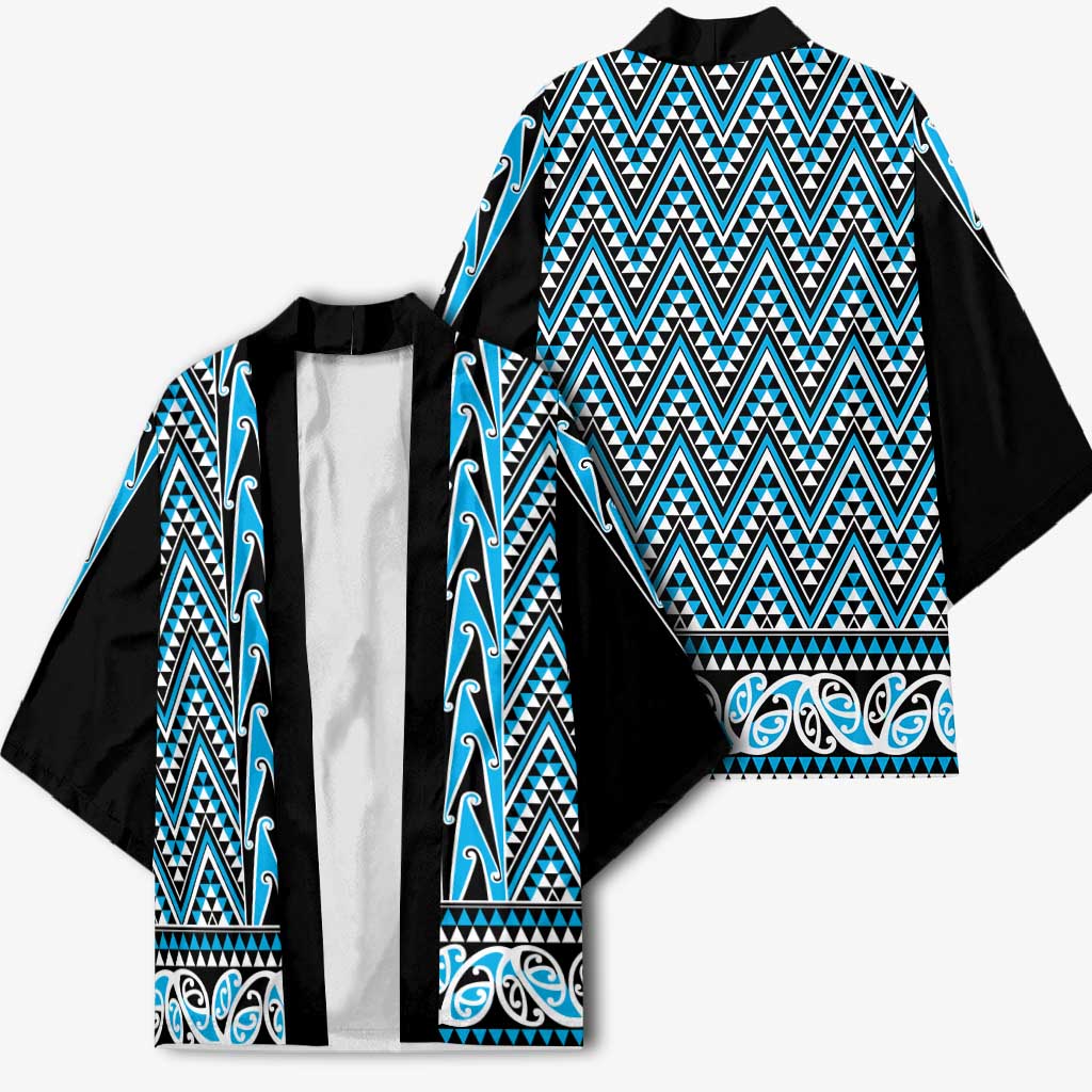 New Zealand Maori Niho Taniwha Kimono Kikorangi Mangopare and Puhoro Pattern - Polynesian Pride