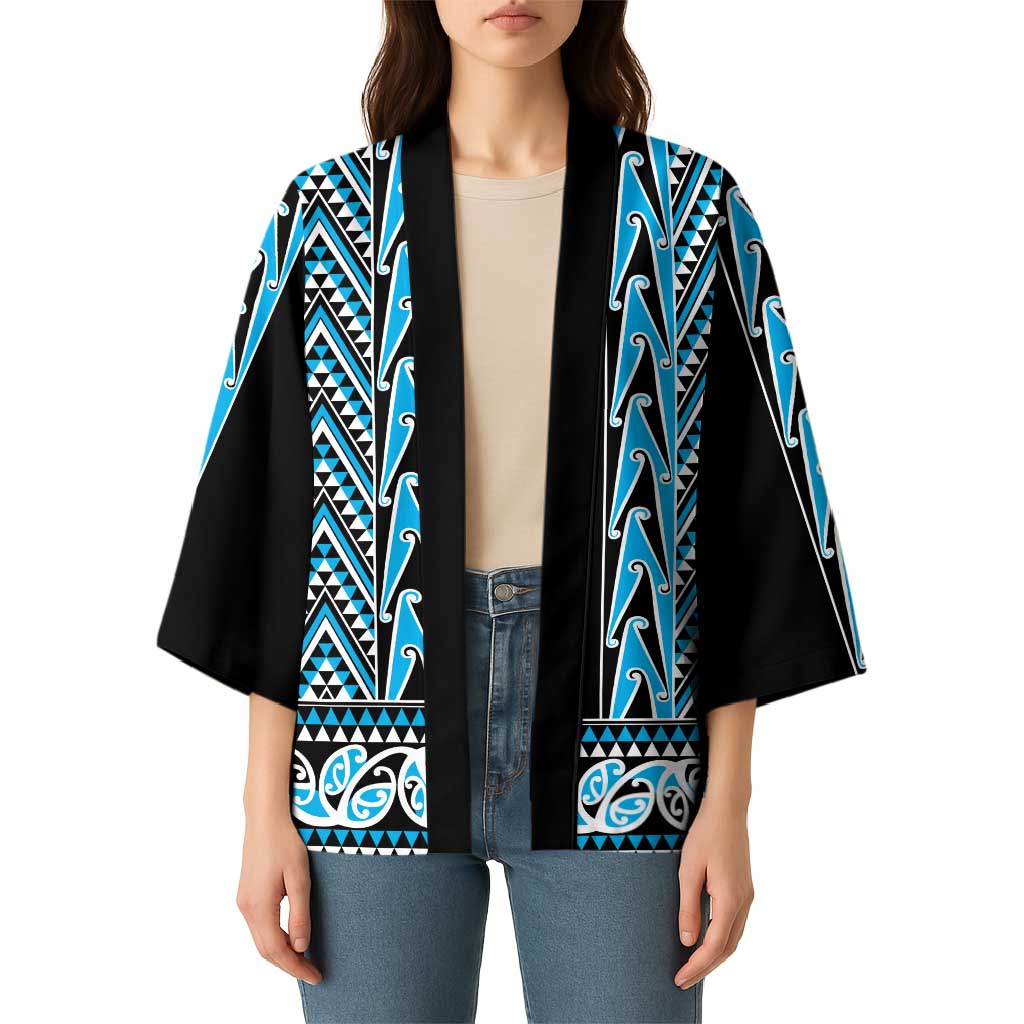 New Zealand Maori Niho Taniwha Kimono Kikorangi Mangopare and Puhoro Pattern - Polynesian Pride