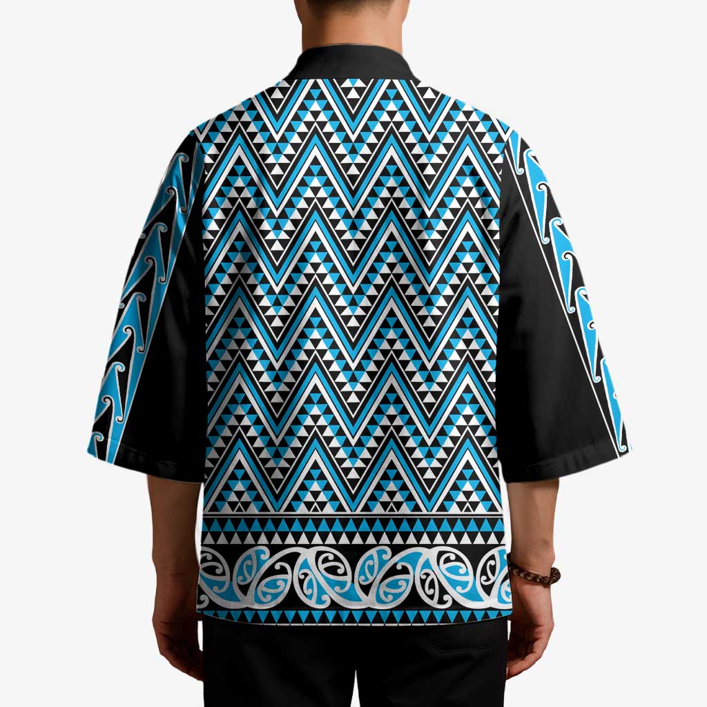New Zealand Maori Niho Taniwha Kimono Kikorangi Mangopare and Puhoro Pattern - Polynesian Pride