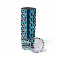 New Zealand Maori Niho Taniwha Skinny Tumbler Kikorangi Mangopare and Puhoro Pattern LT9 - Polynesian Pride