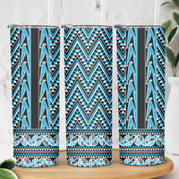 New Zealand Maori Niho Taniwha Skinny Tumbler Kikorangi Mangopare and Puhoro Pattern LT9 - Polynesian Pride