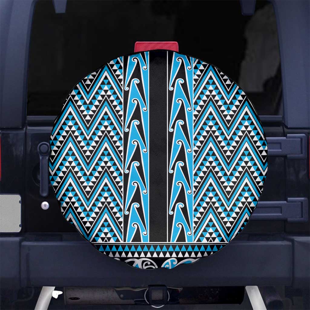 New Zealand Maori Niho Taniwha Spare Tire Cover Kikorangi Mangopare and Puhoro Pattern