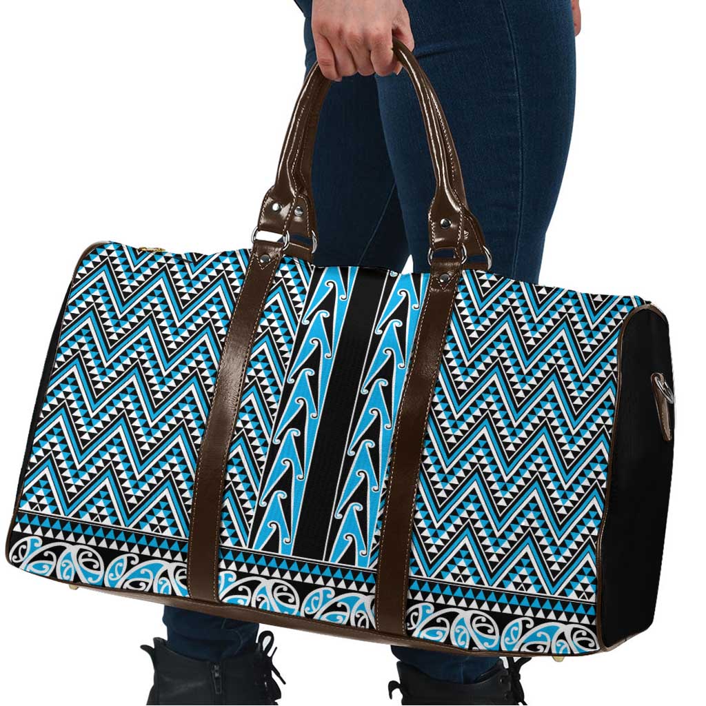 New Zealand Maori Niho Taniwha Travel Bag Kikorangi Mangopare and Puhoro Pattern - Polynesian Pride