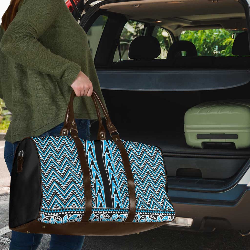New Zealand Maori Niho Taniwha Travel Bag Kikorangi Mangopare and Puhoro Pattern - Polynesian Pride