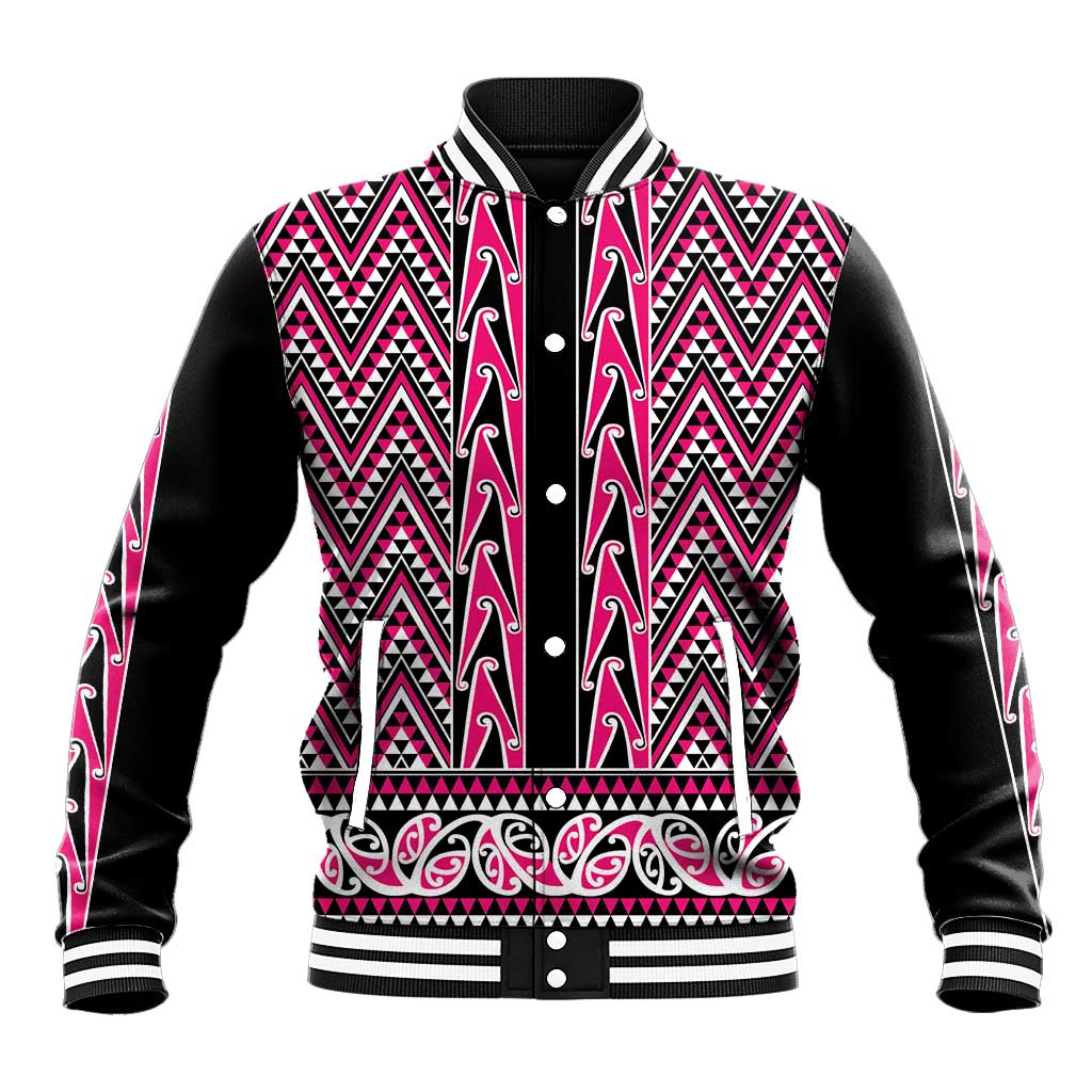 New Zealand Maori Niho Taniwha Baseball Jacket Mawhero Mangopare and Puhoro Pattern