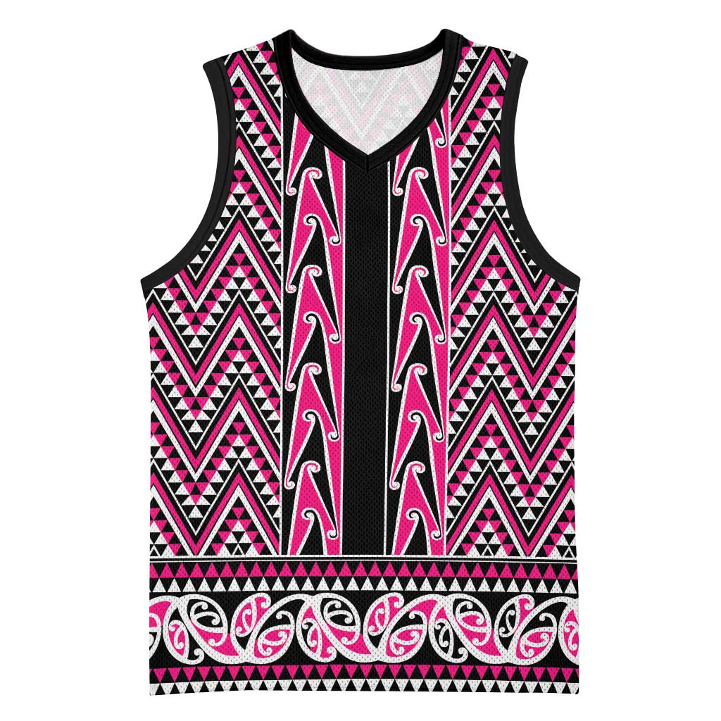 New Zealand Maori Niho Taniwha Basketball Jersey Mawhero Mangopare and Puhoro Pattern - Polynesian Pride