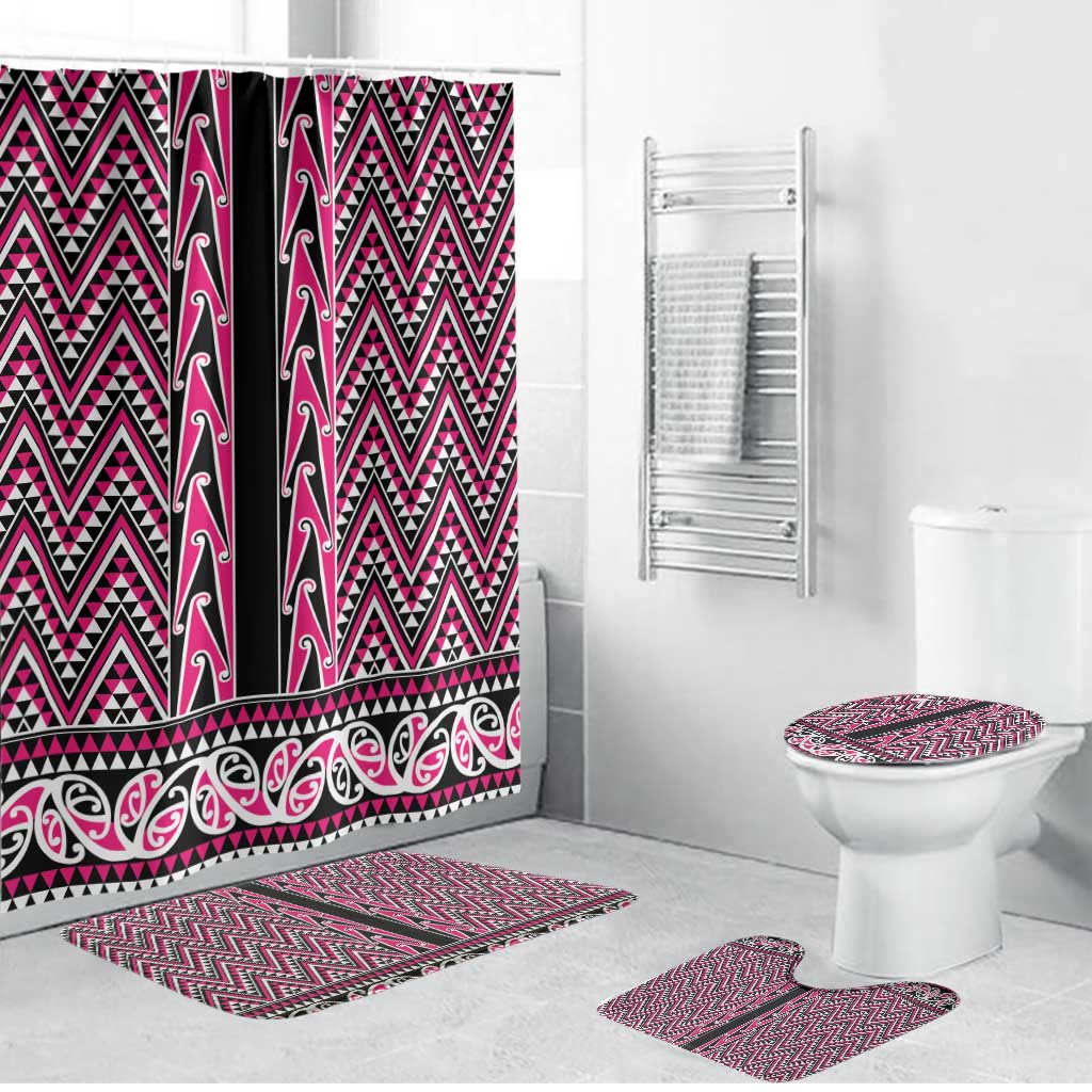 New Zealand Maori Niho Taniwha Bathroom Set Mawhero Mangopare and Puhoro Pattern - Polynesian Pride