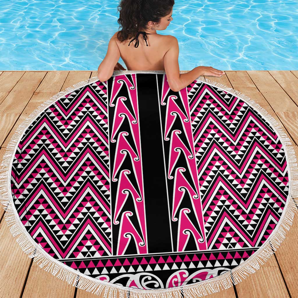 New Zealand Maori Niho Taniwha Beach Blanket Mawhero Mangopare and Puhoro Pattern