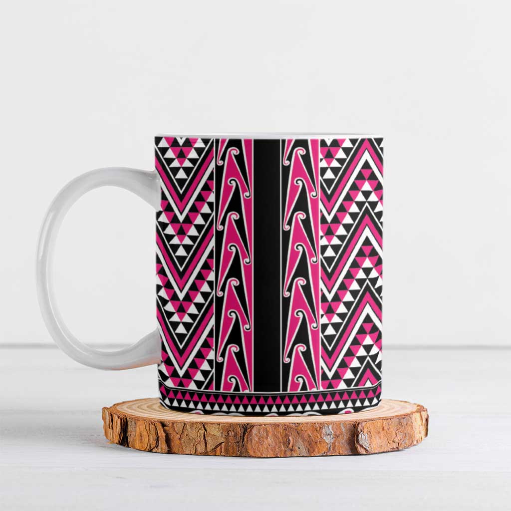 New Zealand Maori Niho Taniwha Ceramic Mug Mawhero Mangopare and Puhoro Pattern - Polynesian Pride