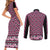 New Zealand Maori Niho Taniwha Couples Matching Short Sleeve Bodycon Dress and Long Sleeve Button Shirt Mawhero Mangopare and Puhoro Pattern