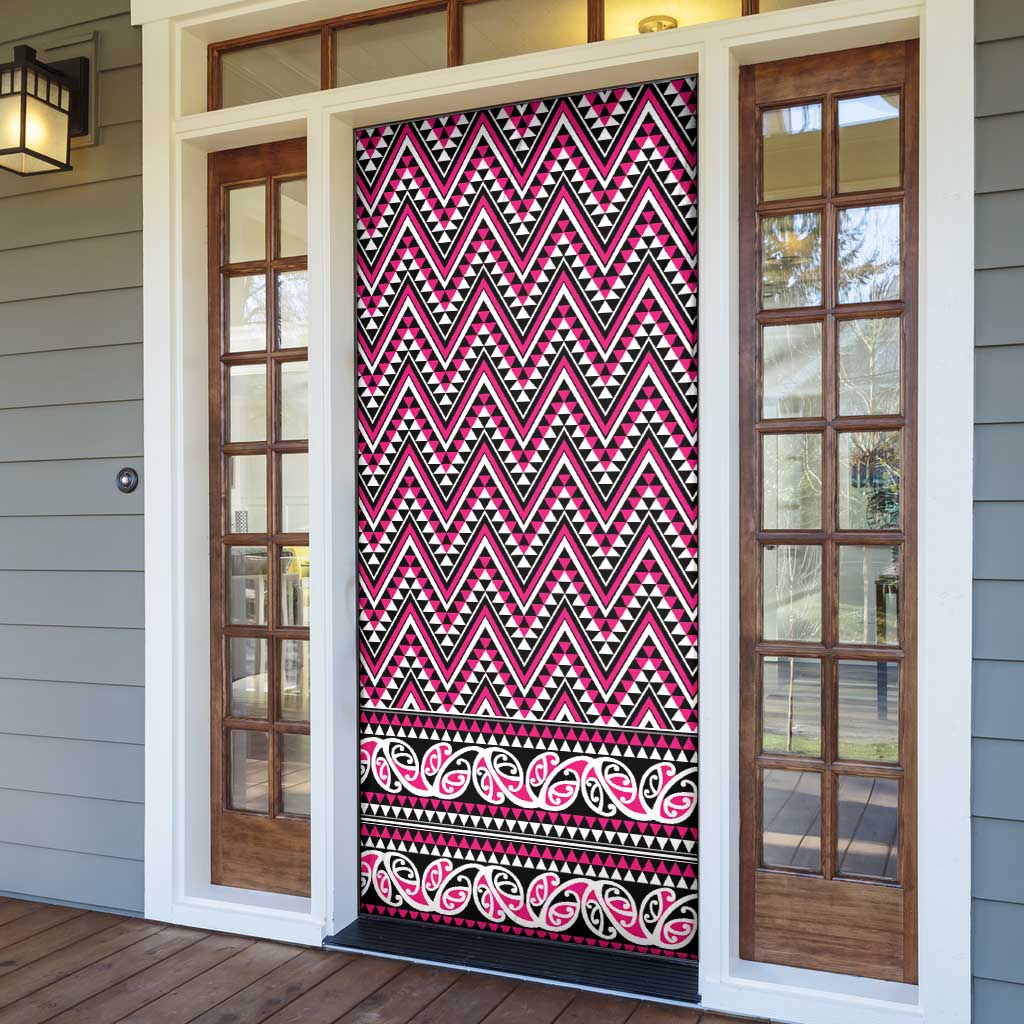 New Zealand Maori Niho Taniwha Door Cover Mawhero Mangopare and Puhoro Pattern LT9 - Polynesian Pride