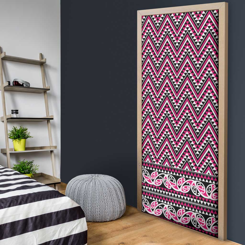 New Zealand Maori Niho Taniwha Door Cover Mawhero Mangopare and Puhoro Pattern LT9 - Polynesian Pride