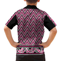New Zealand Maori Niho Taniwha Family Matching Off Shoulder Short Dress and Hawaiian Shirt Mawhero Mangopare and Puhoro Pattern LT9 - Polynesian Pride