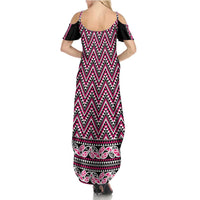 New Zealand Maori Niho Taniwha Family Matching Summer Maxi Dress and Hawaiian Shirt Mawhero Mangopare and Puhoro Pattern LT9 - Polynesian Pride