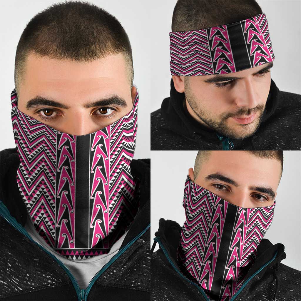 New Zealand Maori Niho Taniwha Neck Gaiter Mawhero Mangopare and Puhoro Pattern - Polynesian Pride