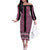 New Zealand Maori Niho Taniwha Off The Shoulder Long Sleeve Dress Mawhero Mangopare and Puhoro Pattern
