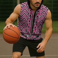 New Zealand Maori Niho Taniwha Sleeveless Zip Hoodie Mawhero Mangopare and Puhoro Pattern - Polynesian Pride