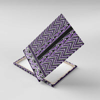 New Zealand Maori Niho Taniwha Canvas Wall Art Waiporopo Mangopare and Puhoro Pattern LT9 With Frame Purple - Polynesian Pride
