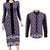 New Zealand Maori Niho Taniwha Couples Matching Long Sleeve Bodycon Dress and Long Sleeve Button Shirt Waiporopo Mangopare and Puhoro Pattern