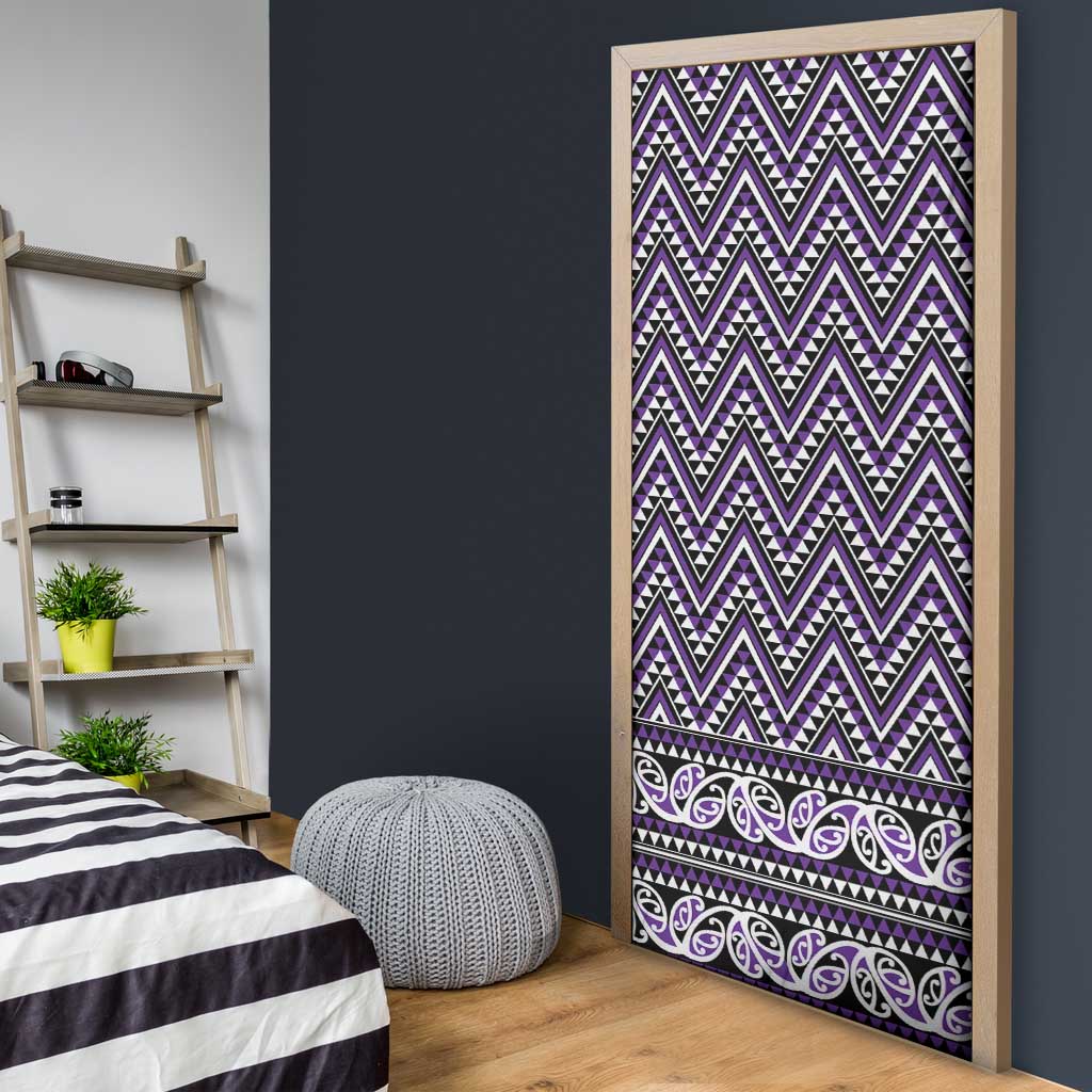 New Zealand Maori Niho Taniwha Door Cover Waiporopo Mangopare and Puhoro Pattern - Polynesian Pride