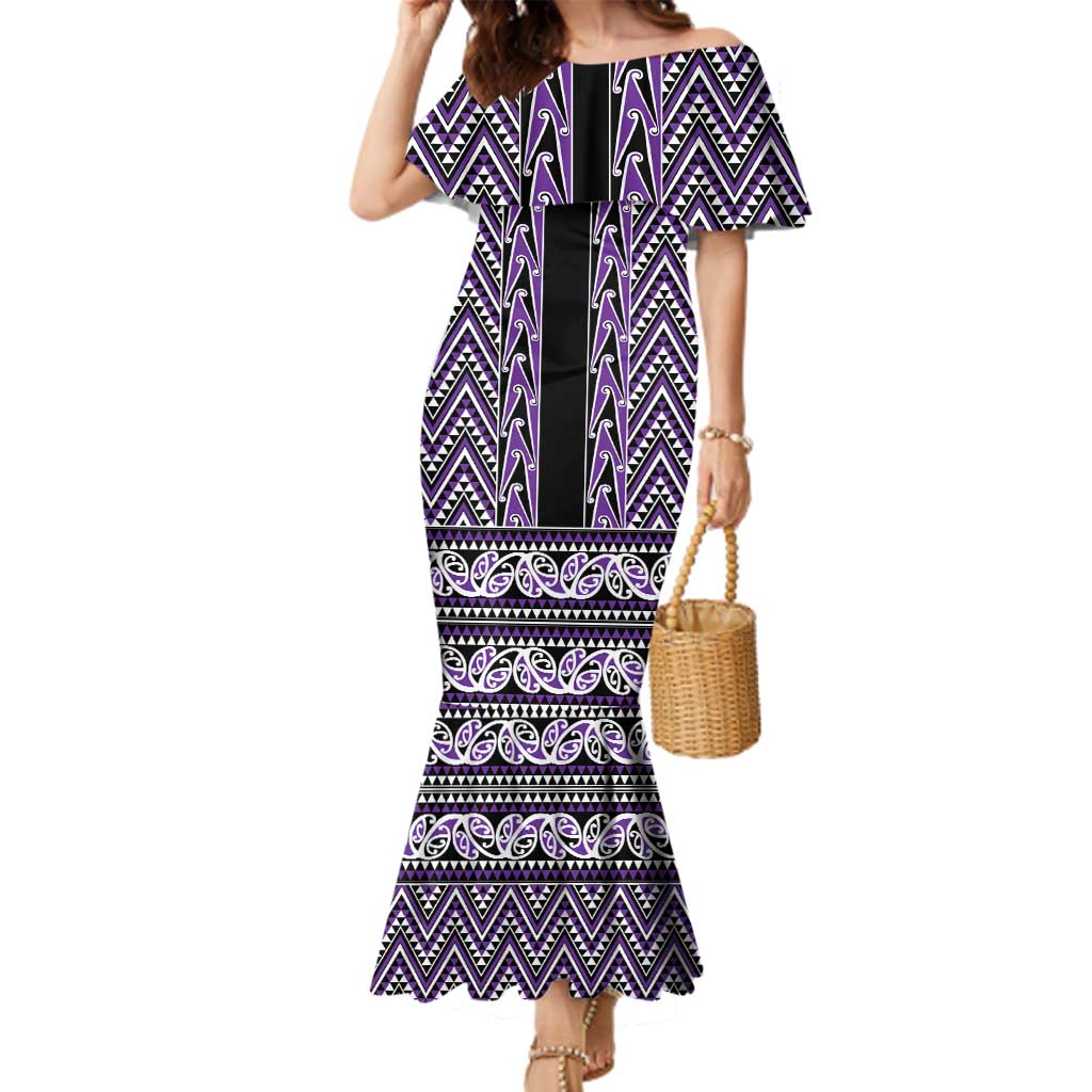 New Zealand Maori Niho Taniwha Family Matching Mermaid Dress and Hawaiian Shirt Waiporopo Mangopare and Puhoro Pattern