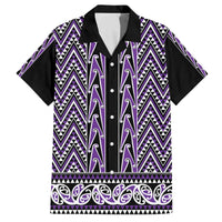 New Zealand Maori Niho Taniwha Family Matching Off The Shoulder Long Sleeve Dress and Hawaiian Shirt Waiporopo Mangopare and Puhoro Pattern