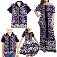 New Zealand Maori Niho Taniwha Family Matching Off Shoulder Maxi Dress and Hawaiian Shirt Waiporopo Mangopare and Puhoro Pattern LT9 - Polynesian Pride