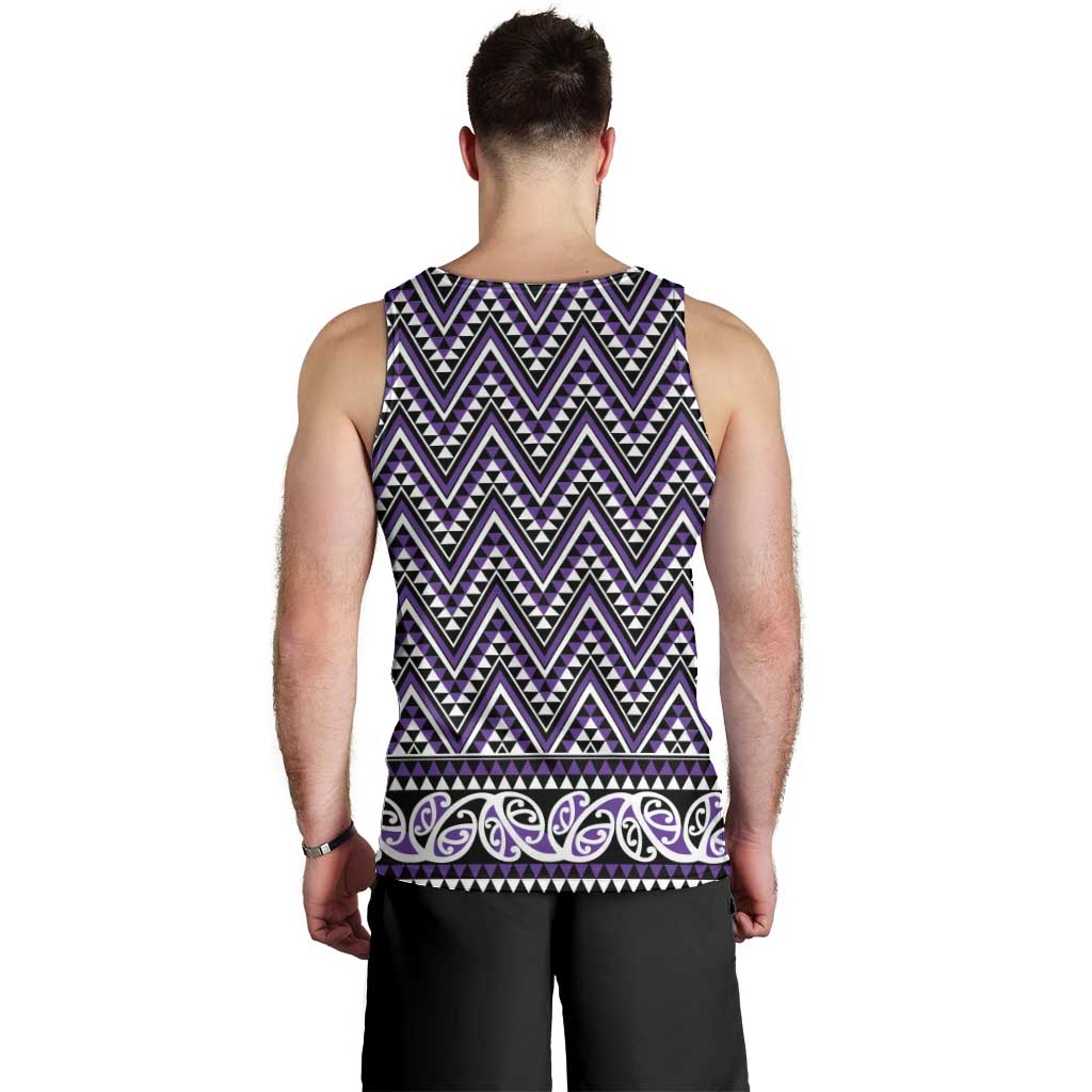 New Zealand Maori Niho Taniwha Men Tank Top Waiporopo Mangopare and Puhoro Pattern