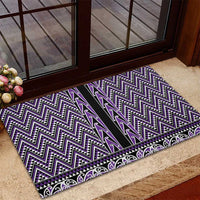 New Zealand Maori Niho Taniwha Rubber Doormat Waiporopo Mangopare and Puhoro Pattern