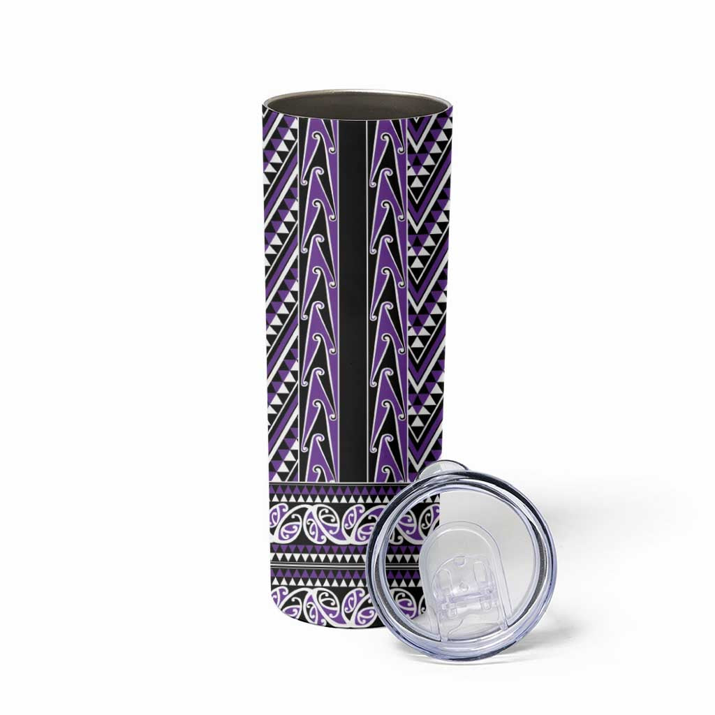 New Zealand Maori Niho Taniwha Skinny Tumbler Waiporopo Mangopare and Puhoro Pattern LT9 - Polynesian Pride