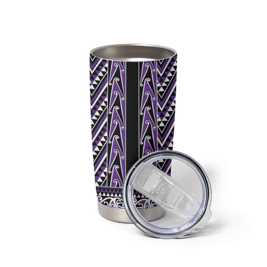 New Zealand Maori Niho Taniwha Tumbler Cup Waiporopo Mangopare and Puhoro Pattern