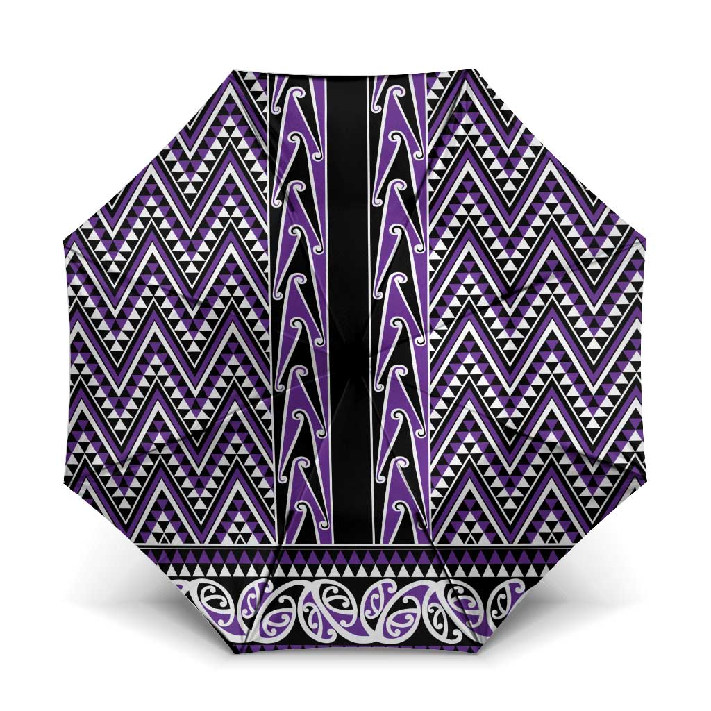 New Zealand Maori Niho Taniwha Umbrella Waiporopo Mangopare and Puhoro Pattern - Polynesian Pride