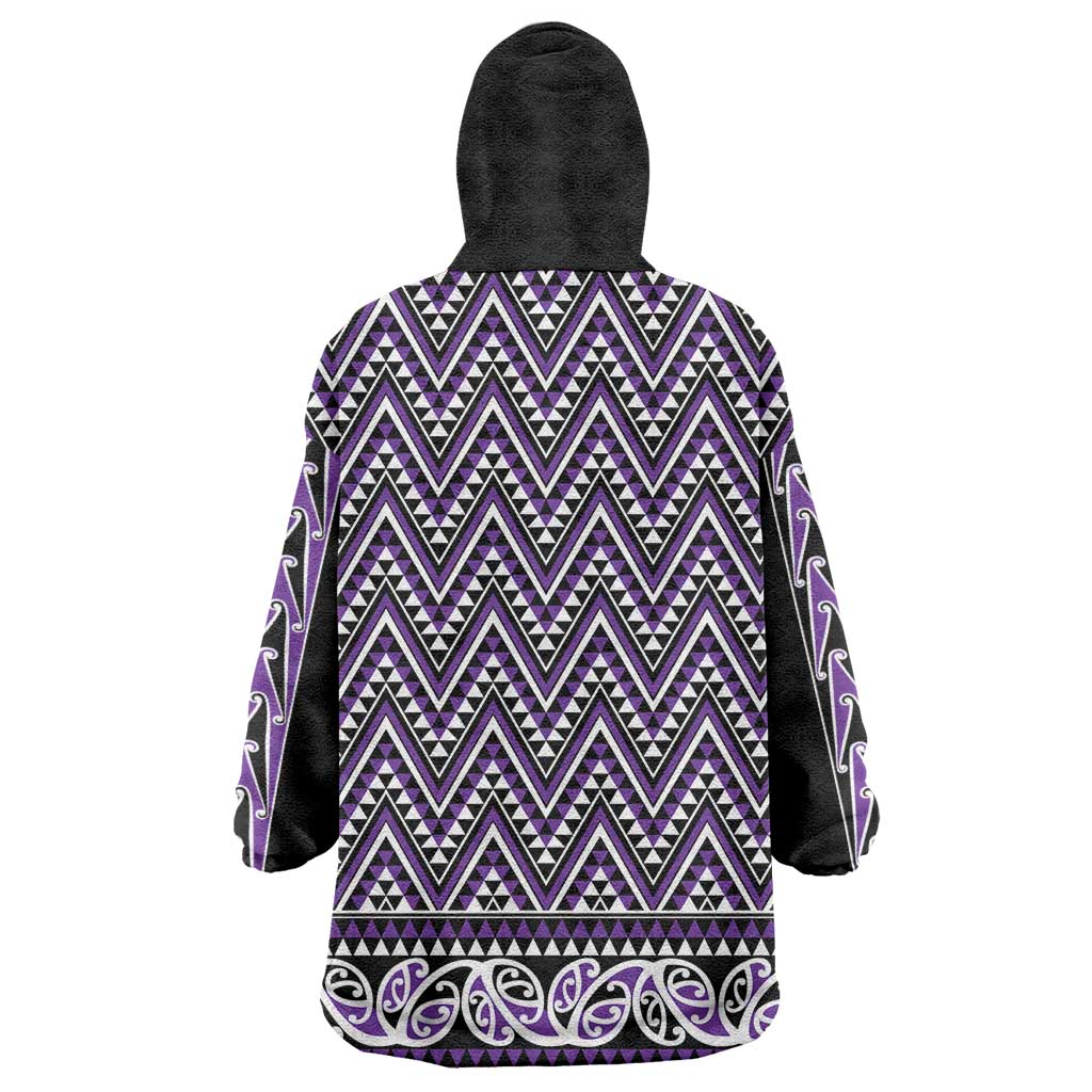 New Zealand Maori Niho Taniwha Wearable Blanket Hoodie Waiporopo Mangopare and Puhoro Pattern LT9 - Polynesian Pride